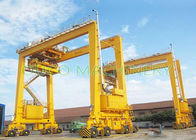 Custom Made Mobile Harbor Gantry Crane With Container Spreader , High Efficiency